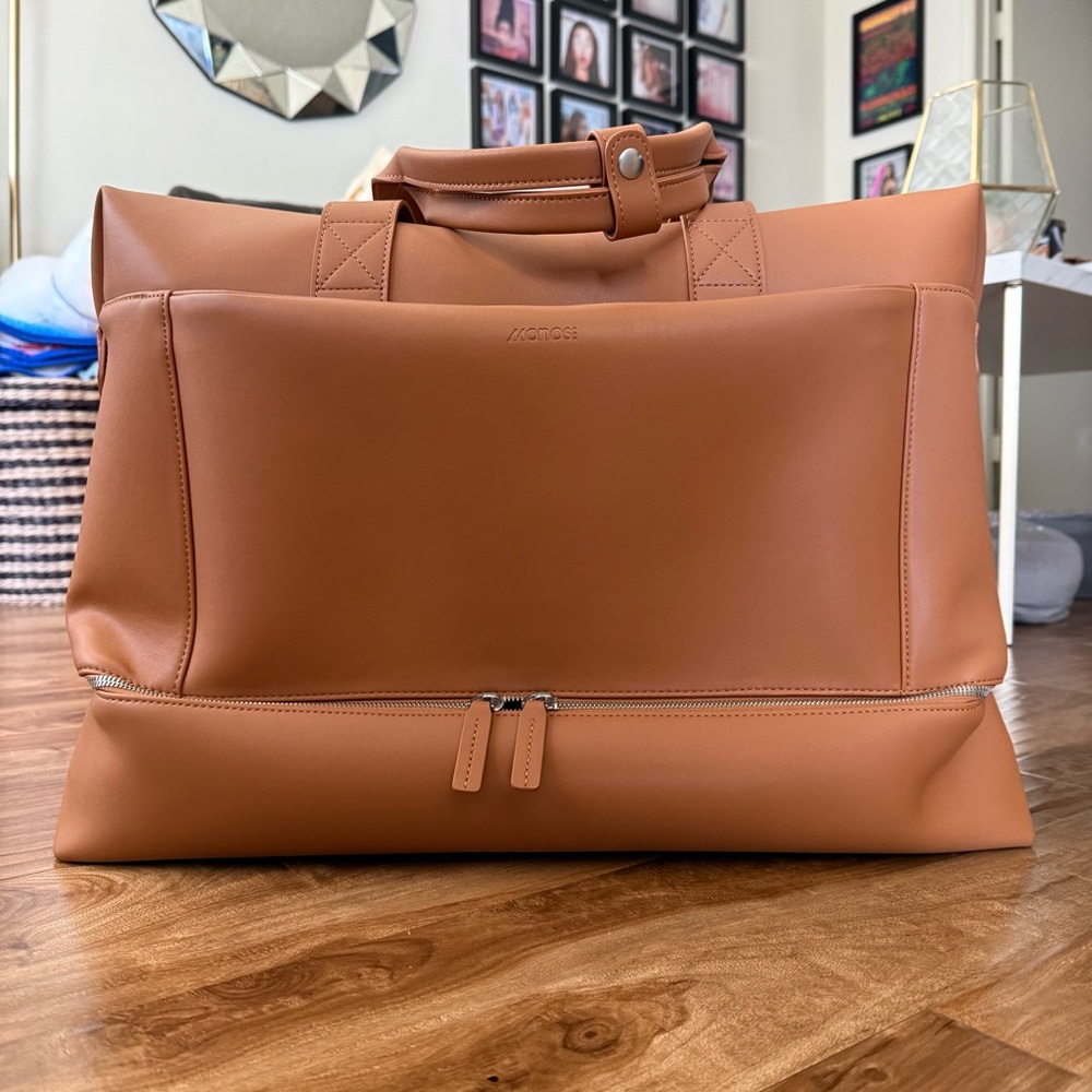 Monos Tan Vegan Leather Metro Weekender Bag